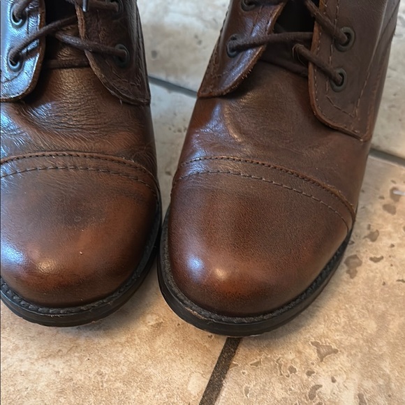 Steve Madden Brown Leather Lace-Up/zipper Boots - Picture 2 of 16